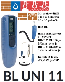 Gann BL UNI 11 ilmankosteus (porareikä), lämpötila, kosteuskartoitus