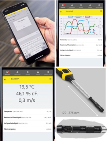 Trotec BA 30 WP kuumalanka-anemometri älypuhelinohjauksella - Image 3